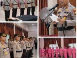 Kapolres Kuansing Pimpin Upacara Sertijab 2 PJU dan 2 Kapolsek