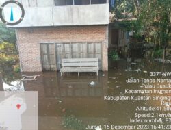 Intensitas curah hujan tinggi, desa pulau busuk jaya mengalami bencana banjir