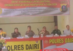Rapat koordinasi lintas sektor operasi kewilayahan mantap praja Toba 2024
