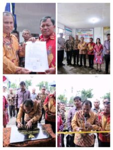 Pejabat (PJ) Bupati Dairi surung Charles bantjin meresmikan kantor  desa kalang simbara