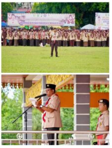 Bupati Kuantan Singingi (Kuansing) Dr. H. Suhardiman Amby, MM pimpin Upacara Peringatan Hari Pramuka Ke- 63 tahun 2024