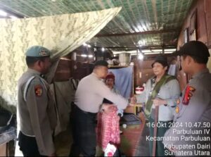 Sat Samapta Polres Dairi Salurkan Bantuan Kepada Warga Yang Terdampak Bencana Alam longsor