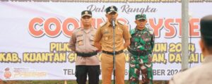 PJs Bupati Kuansing drg. Sri Sadono Hadiri kegiatan Apel Tiga Pilar (Bhabinkamtibmas, Babinsa, dan Lurah/Kepala Desa