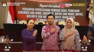 KPU kabupaten Dairi melaksanakan rapat penyelesaian perkara hasil pemilihan gubernur dan wakil gubernur dan bupati dan wakil bupati tahun2024