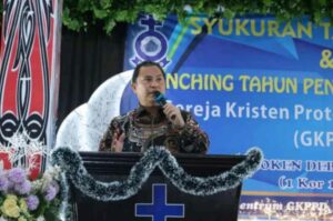 Pejabat(PJ) bupati Dairi menghadiri acara syukuran tahun baru