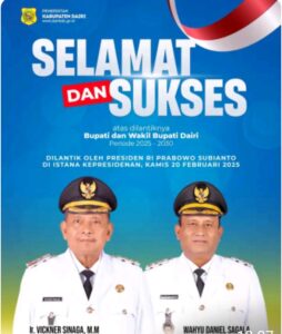 Bupati dan Wabup Dairi Terpilih Hari Ini Resmi Dilantik