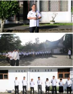 Sekretaris Daerah (Sekda)Dairi memimpin Apel pagi dilingkungan sekretariat