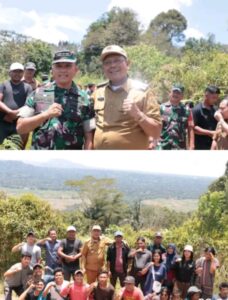 Bupati Dairi Ir vikner Sinaga Bersama Dandim 0206 kol.inf Melakukan Monitoring TMMD