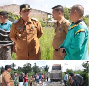 Wakil bupati Dairi dan Camat Sitinjo Bersamaan Memantau semangat Gotong royong