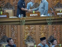 Bupati Kuantan Singingi (Kuansing), Dr. H. Suhardiman Amby, MM, menghadiri rapat paripurna penyampaian pendapat akhir DPRD terhadap ranperda tentang pertanggungjawaban pelaksanaan APBD Tahun 2024