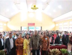 Bupati Dairi Vickner Sinaga Hadiri Ibadah Minggu dan Pesta Gotilon di HKBP Resort Sidikalang, Minggu (14/9/2025) di Sopo Godang HKBP Sidikalang