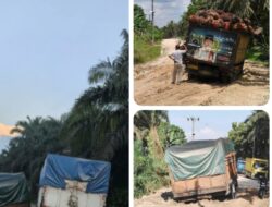 Jalan Pemda di Pangean Kuantan Singingi Hancur Total, Warga Sebut “Kubangan Kerbau” Akibat Truk Sawit Overload