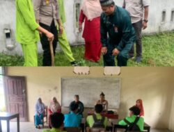 Diki Syahputra dampingi Kapolsek Benai hadir di Madrasah Aliyah Babussalam Simandolak dalam kegiatan Green Policing