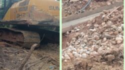 Sembunyi di Balik Semak, Satu Unit Alat Berat Diduga Penambang Emas Ilegal di Kuansing Terendus