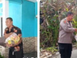 Polsek Kampar Bantu Korban Angin Puting Beliung Lewat Bansos Jumat Barokah Bersama PT. Green Palma