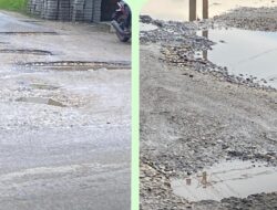 Miris! Akses Jalan Pasar Benai Menuju Simpang 4 Jembatan Rusak Parah, Warga Minta Pemerintah Segera Memperbaiki