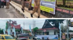 Satpol PP Dairi Gulung Spanduk Penolakan Tambang; Kasat PP: Gunakan Hak Berpendapat Secara Sah, Jangan Pakai Trotoar Tanpa Izin