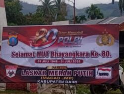 80 Tahun Mengabdi untuk Masyarakat — Laskar Merah Putih Dairi Ucapkan Selamat Hari Bhayangkara kepada Polres Dairi