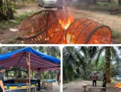 Respon Cepat, Polsek Singingi Bakar Arena Judi Sabung Ayam di Simpang Sambung