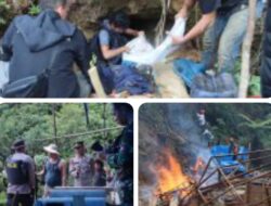 Pemkab Dairi Bersama Unsur Forkopimda Lakukan Penindakan Pelaku PETI Di Pegagan Hilir, Barang Bukti Diamankan, Pelaku Tidak Ditemukan