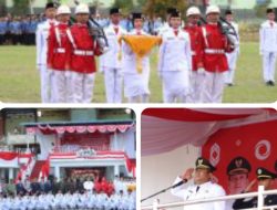 Wakil Bupati Dairi Jadi Inspektur Upacara Penurunan Bendera Dalam Peringatan HUT RI ke-81
