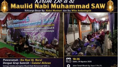 Pembina Media Semerusatu News H.Abdul Munhari Bersama Istri Gelar Kirim Doa dan Peringatan Maulid Nabi Muhammad SAW