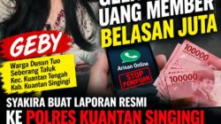 Diduga Gelapkan Uang Member Belasan Juta, Geby Dilaporkan ke Polres Kuansing