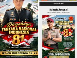 Dirgahayu TNI ke-81, Kasat Narkoba Polres Tanjung Perak: Semoga TNI Semakin Kuat, Modern, dan Garda Terdepan NKRI   