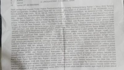 Dugaan Tipu Muslihat Rp250 Juta! ASN Pakpak Bharat & Ketua PBB Erto Tobing Diduga Menipu Bendahara DPC Dairi