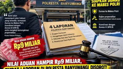 Minta Kepastian Hukum Soal Aduan Rp8,9 M, Tim Kuasa Hukum Desak Polresta Banyuwangi Transparan